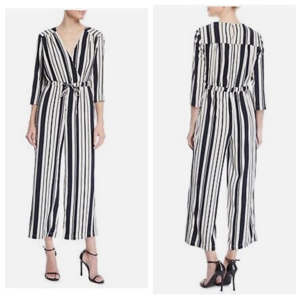 NWT! Free Generation Striped Navy & Cream Jumpsuit